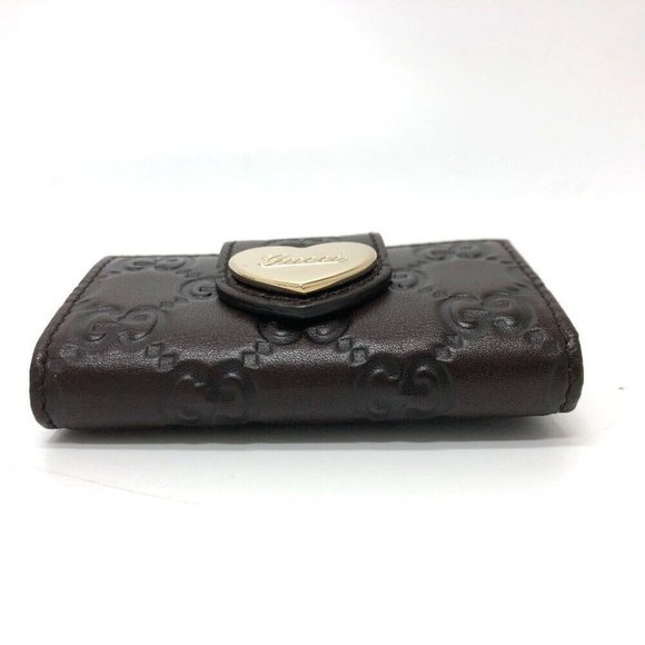 GUCCI GG Heart plate 6-Ring Key Case Leather Brown/GoldHardware - Picture 4 of 12